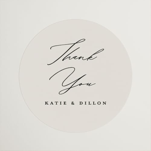 This is a ecru wedding favor labels with standard by Erica Krystek called modern monogram printing on uncoated sticker paper in sticker