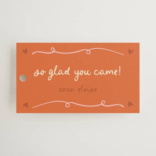 This is a verona gift tags with standard by Stephanie Heinrich Godbout called cin cin printing on signature in tag