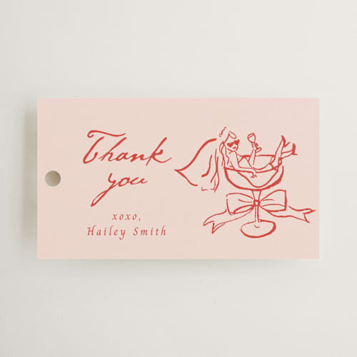 This is a scarlet gift tags with standard by Cass Loh called cheers to love printing on signature in tag