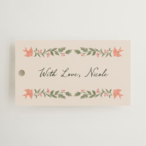 This is a garden gift tags with standard by Elly called birdsong printing on signature in tag