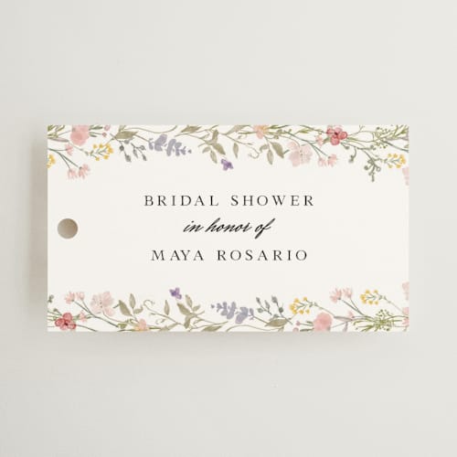 This is a blush gift tags with standard by Lori Wemple called floral frame printing on signature in tag