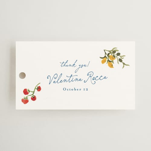 This is a mediterraneo gift tags with standard by Tamara Hilje called fresh border printing on signature in tag