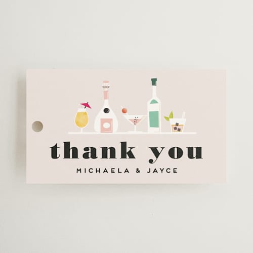 This is a ballet slipper wedding favor tags with standard by chocomocacino called caipiroska printing on signature in tag