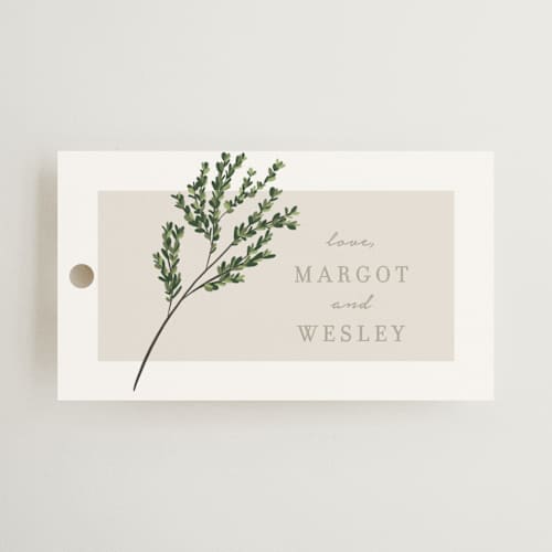 This is a cypress wedding favor tags with standard by Kaydi Bishop called watermark printing on signature in tag