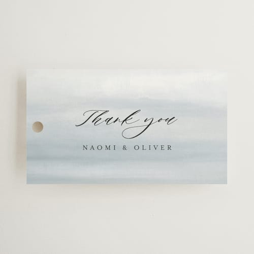 This is a pearl wedding favor tags with standard by Nicole Walsh called gilded frame printing on signature in tag