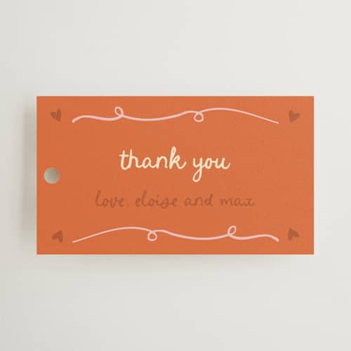 This is a verona wedding favor tags with standard by Stephanie Heinrich Godbout called cin cin printing on signature in tag