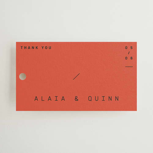 This is a verona sunset wedding favor tags with standard by Blustery August called alaia printing on signature in tag