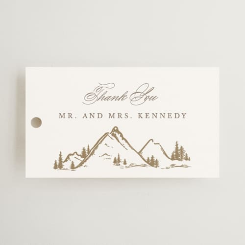 This is a earth wedding favor tags with standard by Mansi Verma called colorado printing on signature in tag