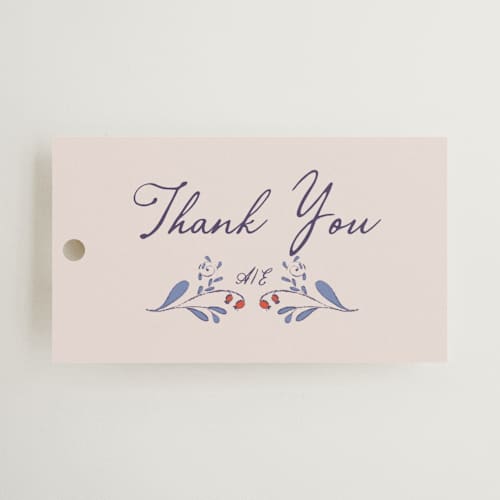 This is a wisteria wedding favor tags with standard by Monika Konieczna called together in bloom printing on signature in tag