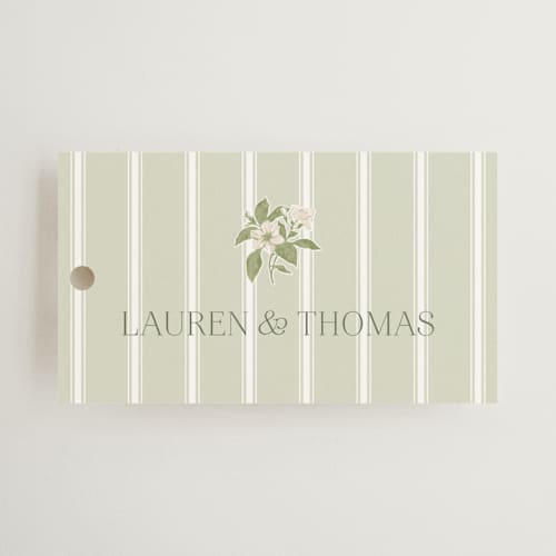 This is a petal wedding favor tags with standard by Lisa Joanna Harrison called summer fields printing on signature in tag