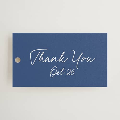 This is a santorini wedding favor tags with standard by chocomocacino called strazzate printing on signature in tag