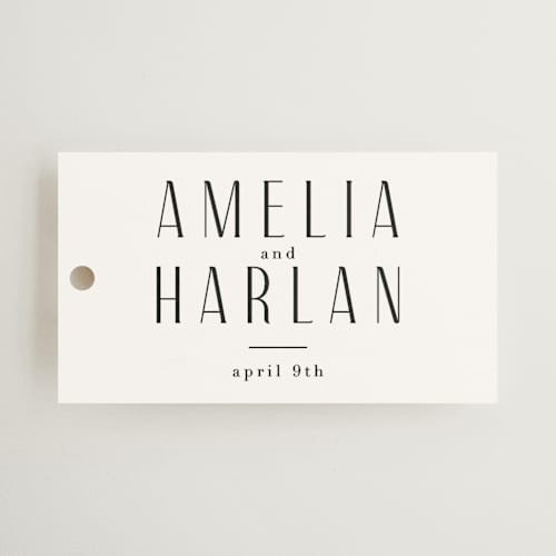 This is a snow wedding favor tags with standard by lori jacobs wemple called photo printing on signature in tag