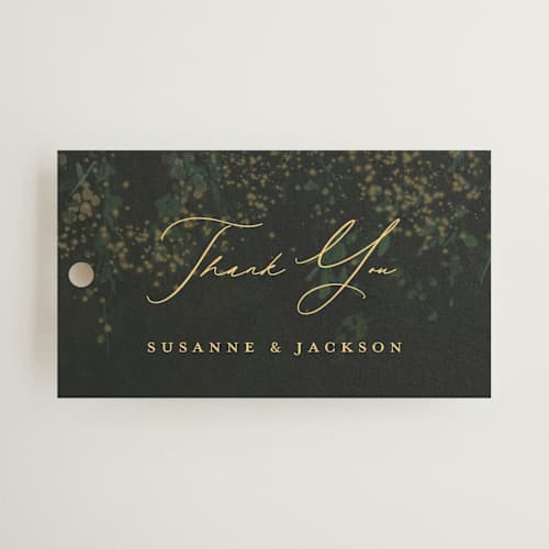 This is a mystic wedding favor tags with standard by Phrosné Barwood called new orleans from disney's princess and the frog printing on signature in tag