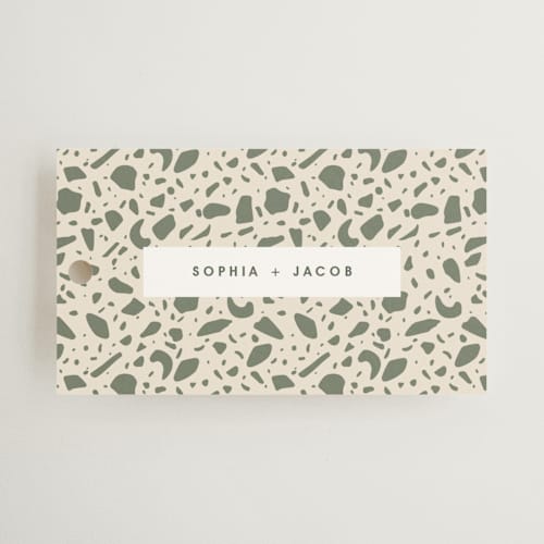 This is a olive you more wedding favor tags with standard by Design Lotus called true north printing on signature in tag
