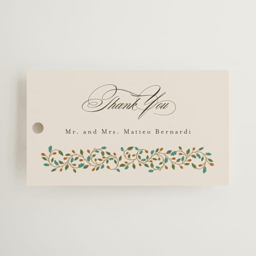 This is a autumn wedding favor tags with standard by Ashlee Townsend called juliet printing on signature in tag