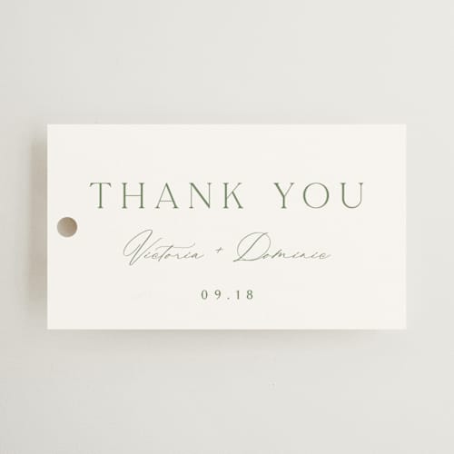 This is a clover wedding favor tags with standard by Kelly Schmidt called victoria printing on signature in tag