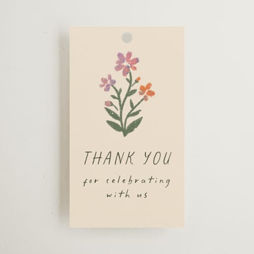 This is a confetti gift tags with standard by 2birdstone called wildflowers printing on signature in tag
