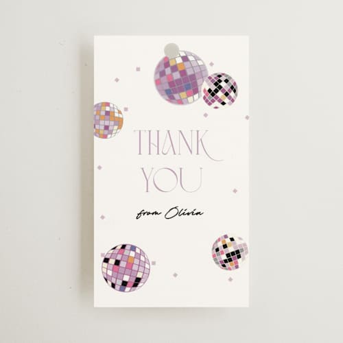 This is a bubblegum gift tags with standard by Corinne Malesic called disco fever printing on signature in tag