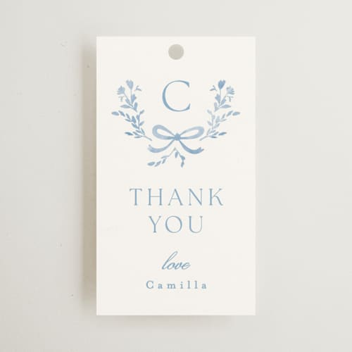 This is a bluebell gift tags with standard by Kristie Kern called emmaline printing on signature in tag