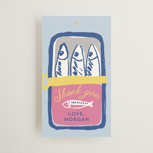 This is a sky gift tags with standard by Cass Loh called packed with love printing on signature in tag