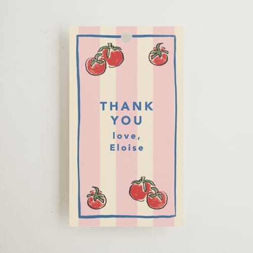 This is a peony gift tags with standard by Creo Study called cena printing on signature in tag