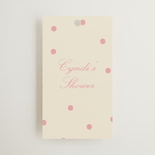 This is a peony gift tags with standard by Baumbirdy called holiday bow printing on signature in tag