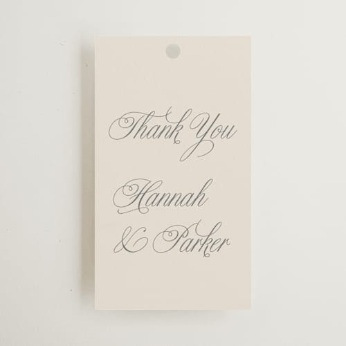 This is a ivory wedding favor tags with standard by Petra Kern called let's say i do printing on signature in tag