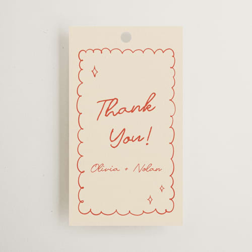 This is a sangria spark wedding favor tags with standard by Zove Ahhh called party on! printing on signature in tag