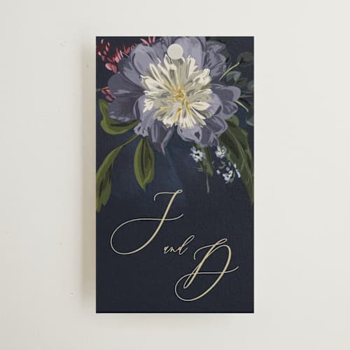 This is a jewel wedding favor tags with standard by Susan Moyal called after midnight printing on signature in tag
