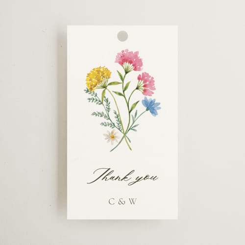 This is a garden wedding favor tags with standard by Yaling Hou Suzuki called bright garden printing on signature in tag