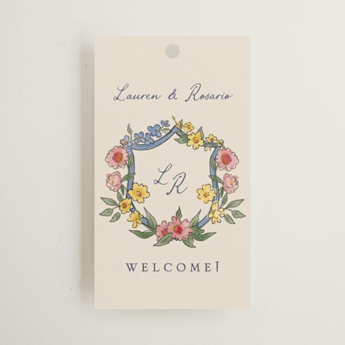 This is a cornflower wedding favor tags with standard by Chris Griffith called a wedding in low country printing on signature in tag