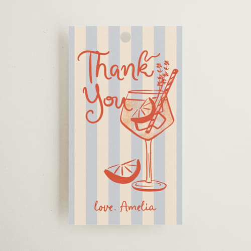 This is a citrus gift tags with standard by Jenna Holcomb called spritz printing on signature in tag