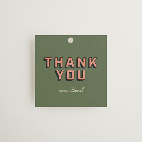 This is a fern wedding favor tags with standard by taylorVdesign called camp bach printing on signature in tag