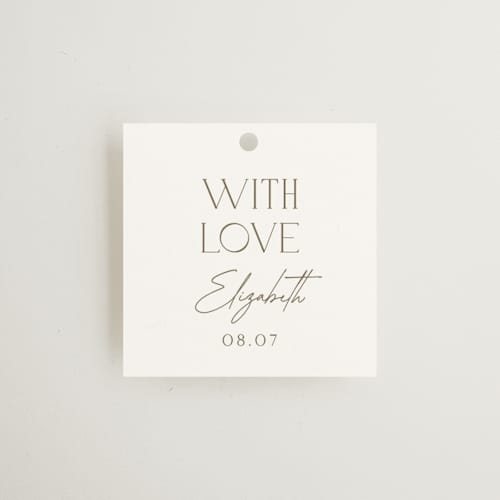 This is a snow gift tags with standard by Yaling Hou Suzuki called modern take printing on signature in tag