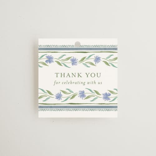 This is a cotswolds gift tags with standard by Jackie Crawford called wildflower ribbon printing on signature in tag