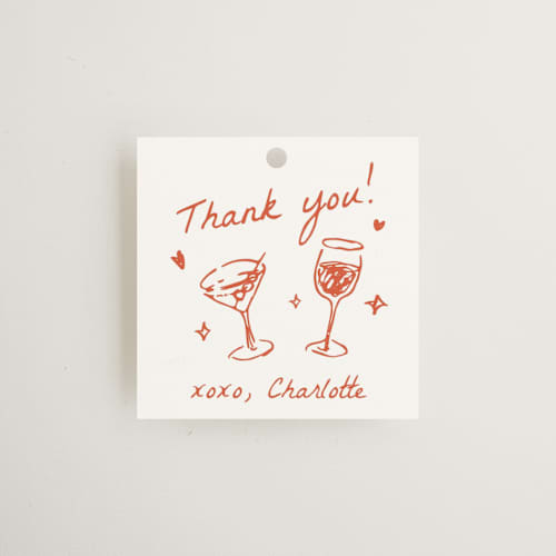 This is a verona sunset gift tags with standard by Cass Loh called chic soirée printing on signature in tag