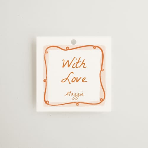 This is a flame gift tags with standard by Pati Cascino called giardino printing on signature in tag