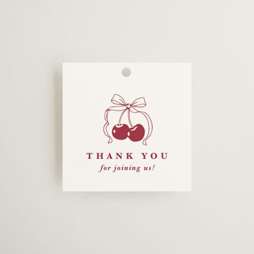 This is a bing cherry gift tags with standard by Charter Oaks Creative called classic cherries printing on signature in tag