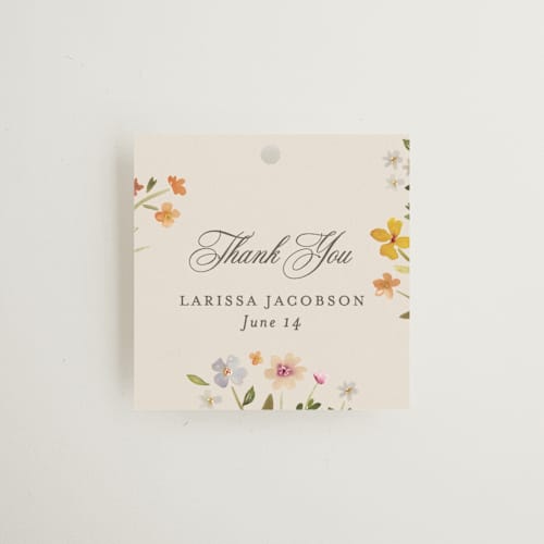 This is a wildflower gift tags with standard by Nicole Walsh called garden printing on signature in tag
