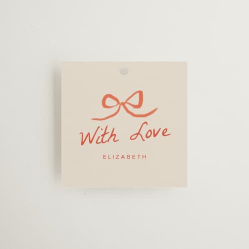 This is a rosette gift tags with standard by Vera Lim called bridalcake printing on signature in tag