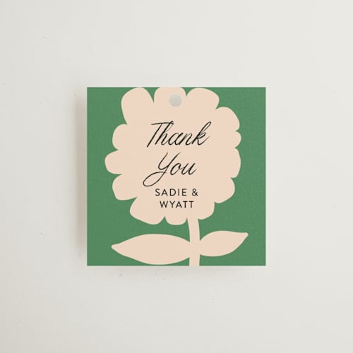 This is a spring green gift tags with standard by Morgan Kendall called bohemian haze printing on signature in tag