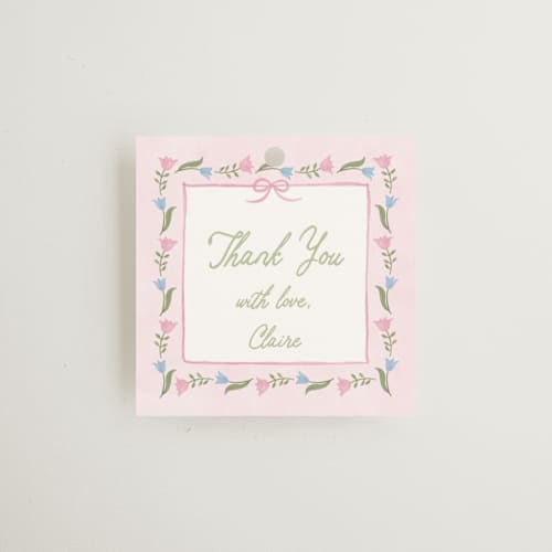 This is a garden gift tags with standard by Creo Study called folk garden printing on signature in tag