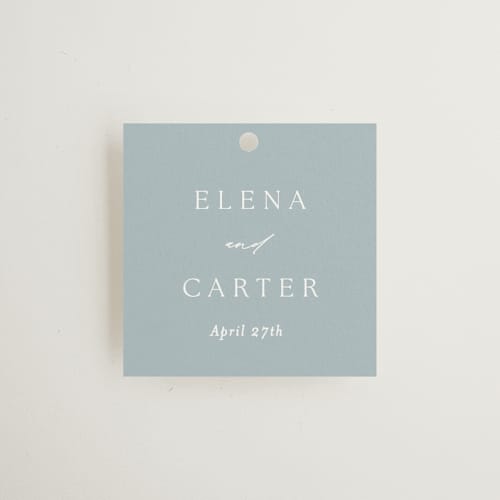 This is a provincial wedding favor tags with standard by Angela Thompson called gilded edge printing on signature in tag