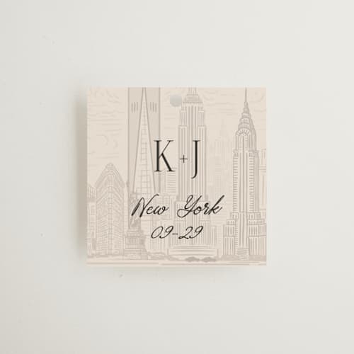 This is a antique wedding favor tags with standard by Jenna Holcomb called new york toile printing on signature in tag