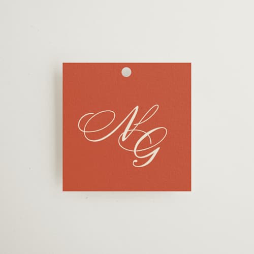 This is a cherry wedding favor tags with standard by Ani Somi called borders printing on signature in tag