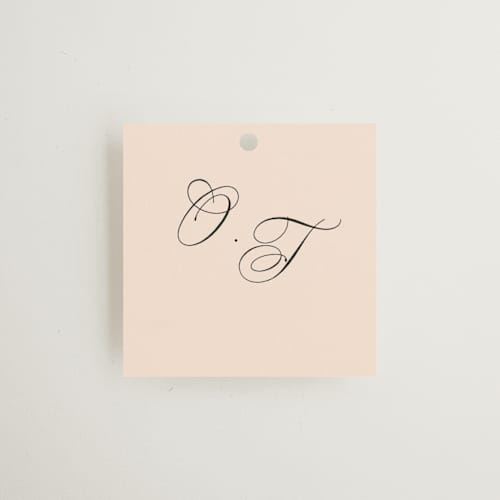 This is a peony wedding favor tags with standard by Sara Hicks Malone called westview printing on signature in tag