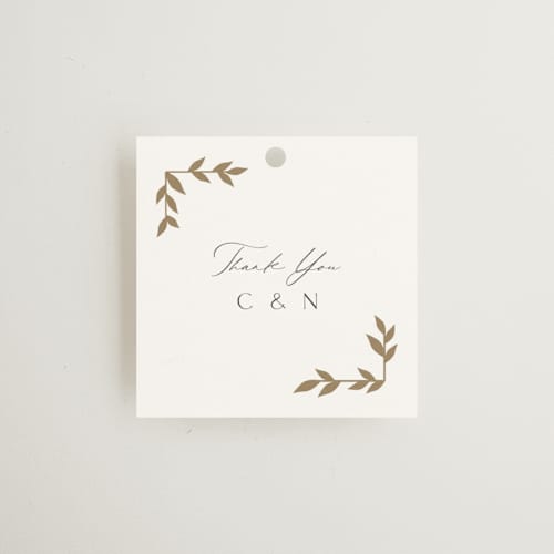 This is a lily wedding favor tags with standard by Owl and Toad called courtyard printing on signature in tag