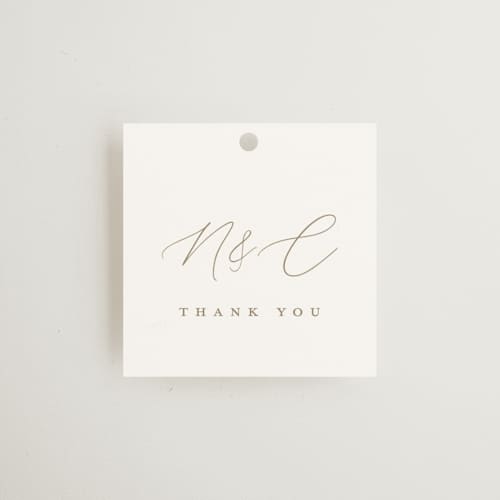 This is a pearl wedding favor tags with standard by chocomocacino called spiku printing on signature in tag