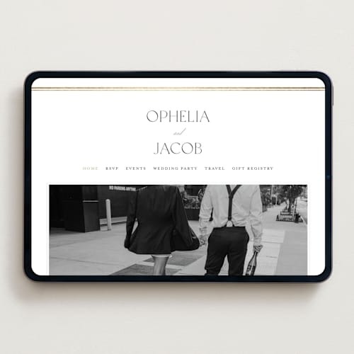 This is a pearl wedding websites by Leah Bisch called elegant type printing on digital paper in standard