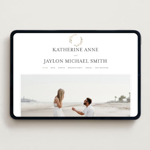 This is a cloudy wedding websites by Jennifer Postorino called embrace printing on digital paper in standard